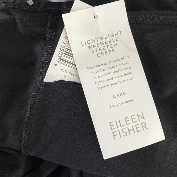Eileen Fisher Dress XL Black Lightweight Washable Stretch Crepe NWT DR-1279 - Picture 5 of 8